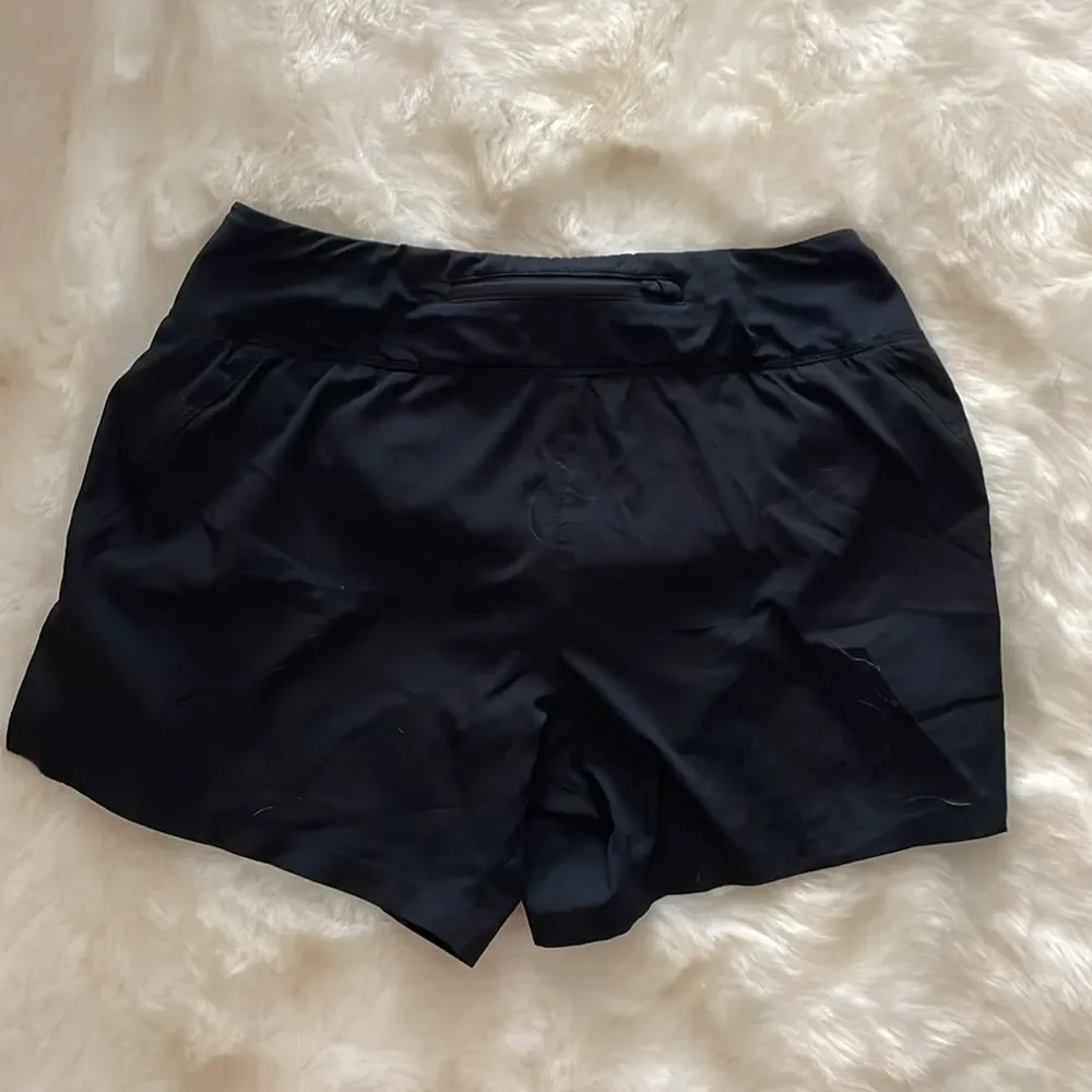 Nike Womens Black White Flex Dri Fit Shorts Size Small S pocket Quick Dry Long